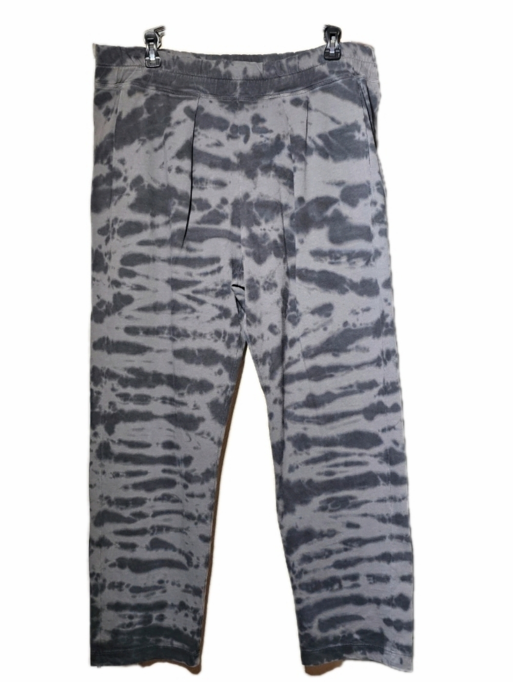 New Pull-on Leallo Women 100% Cotton Gray Tie Dye Sunset Jogger Pants Size Large